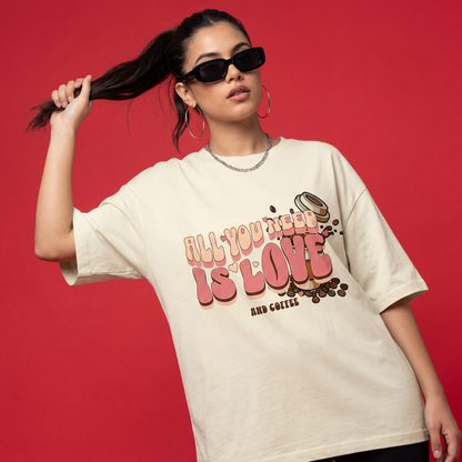 LOVE & COFFEE Oversized Tee