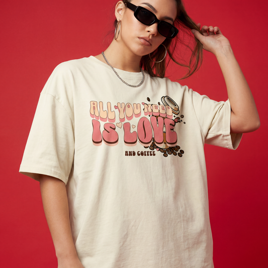 LOVE & COFFEE Oversized Tee